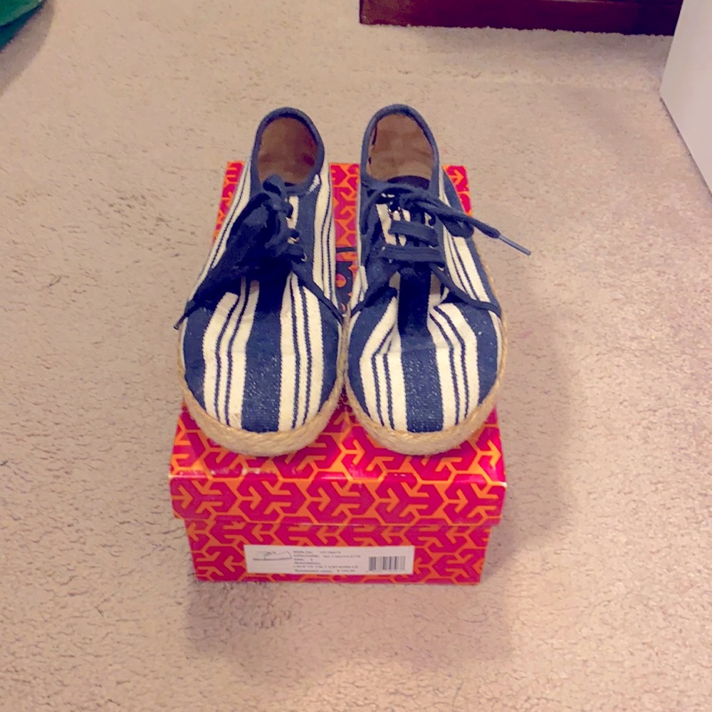 Tory Burch lace up flat espadrilles